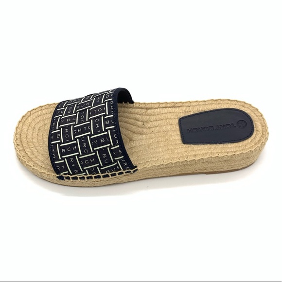 NIB TORY BURCH Tory Ribbon Espadrille Slide - Picture 4 of 6